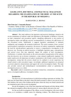 Legislative, Doctrinal and Practical Challenges Regarding the Examination of the Body at the Scene in the Republic of Moldova